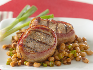 Bacon Wrapped Pork Tenderloin with Texas Caviar