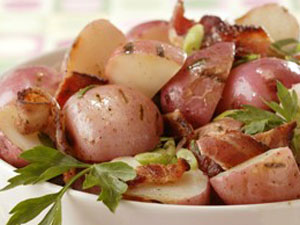 Grilled New Potato Salad with Bacon and Scallions