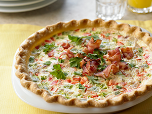 Goat Cheese, Pepper and Bacon Tart