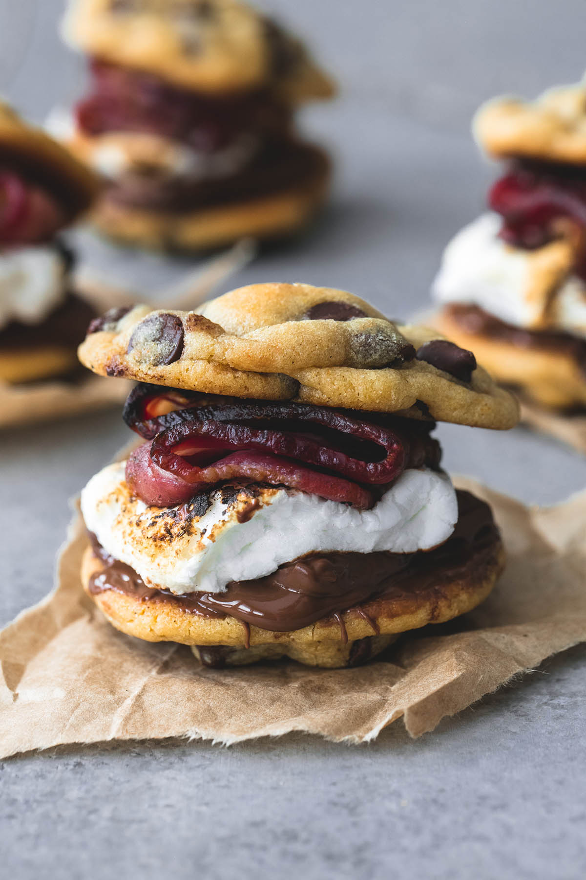 Grilled Chocolate Chip Cookie Bacon S’mores