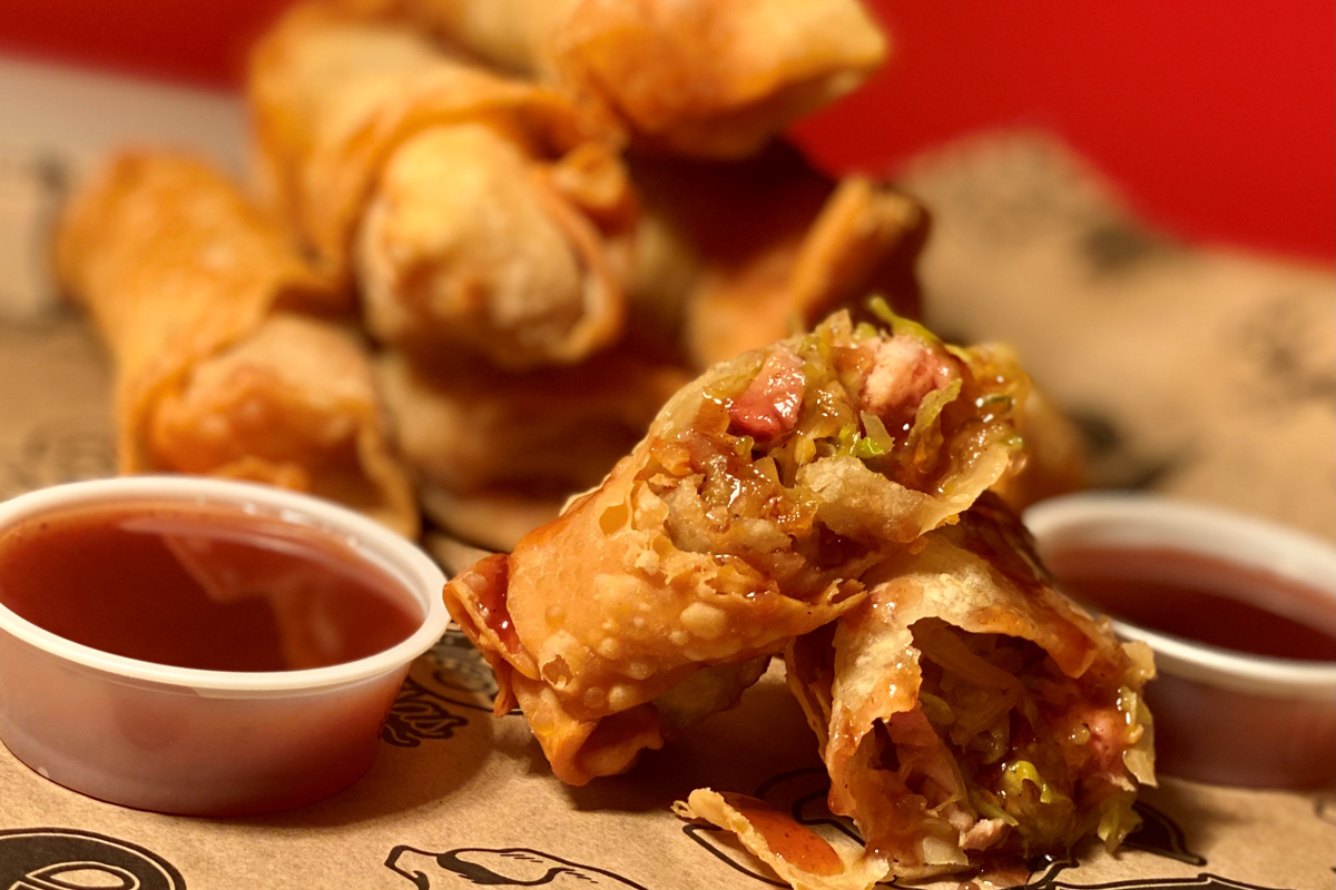 Pork Tenderloin Egg Rolls with Sweet and Sour Holiday Sauce