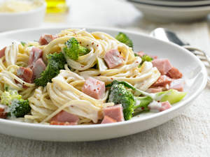 Ham and Spaghetti Alfredo