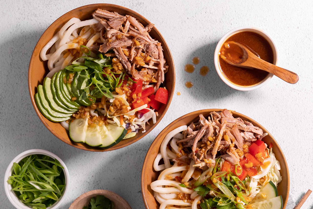 Honey Sriracha Pork Noodle Bowl