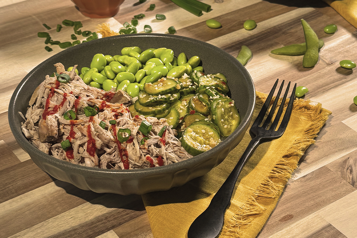 Honey Sriracha Shredded Pork Rice Bowls