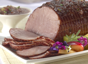 Baked Ham with Sweet ‘n’ Sour Plum Sauce