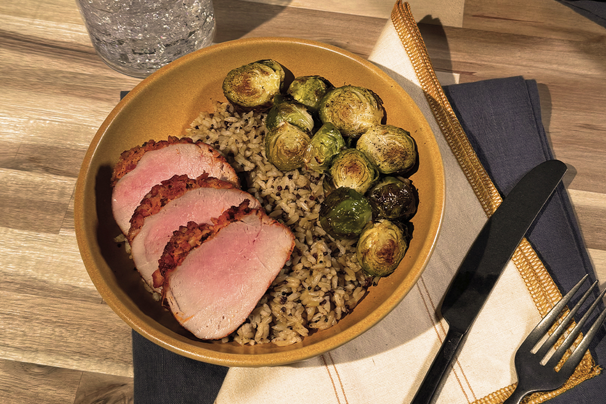 Applewood Smoked Bacon Pork Tenderloin Tray Bake