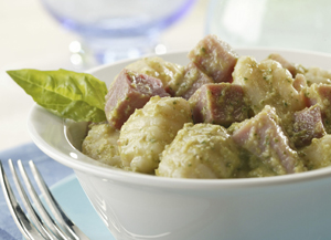 Asparagus Pesto with Gnocchi and Ham