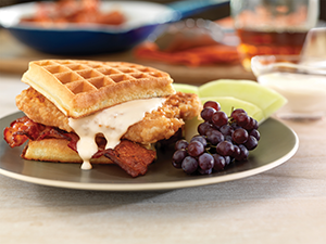 Pork Chop and Waffle Sandwiches with Maple Gravy