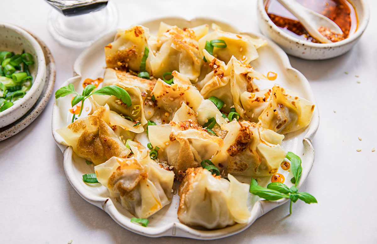 Pork Wontons with Crispy Chili Oil
