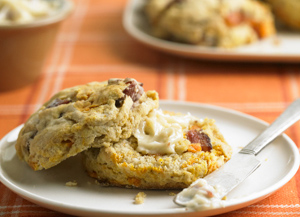 Bacon and Sweet Potato Biscuits with Smoky Honey Butter
