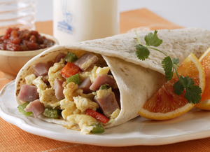 Ham and Egg Breakfast Burritos