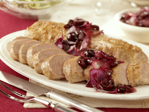 Pan-Seared Pork Tenderloin with Sweet Cherry-Onion Jam