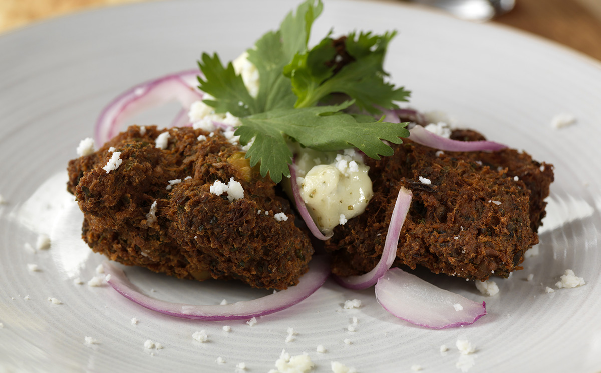 Pork Belly Falafel with Rosemary Yogurt