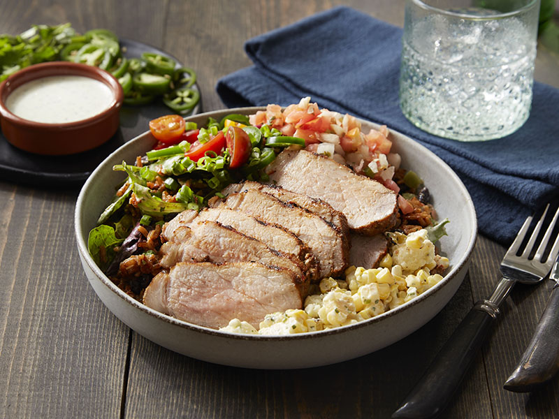 Grilled Carne Asada Pork Loin Filet Street Corn Bowl