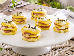 Ham Stacks Au Gratin with Thyme