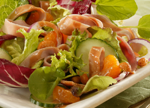 Ham Salad with Hot Peanut Dressing