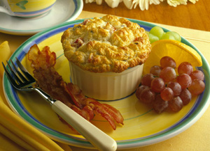 Mini Ham and Mushroom Souffles