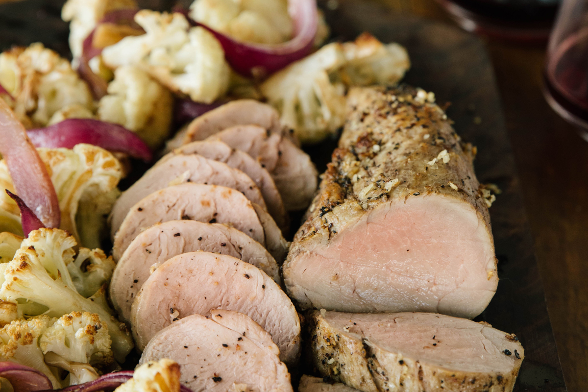 Roasted Pork Tenderloin with Caramelized Balsamic Cauliflower