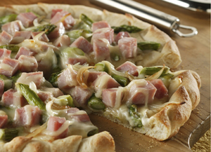Honey-Cured Ham and Asparagus Pizza