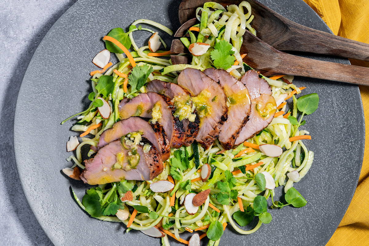 Char Siu Tenderloin with Zucchini Noodles