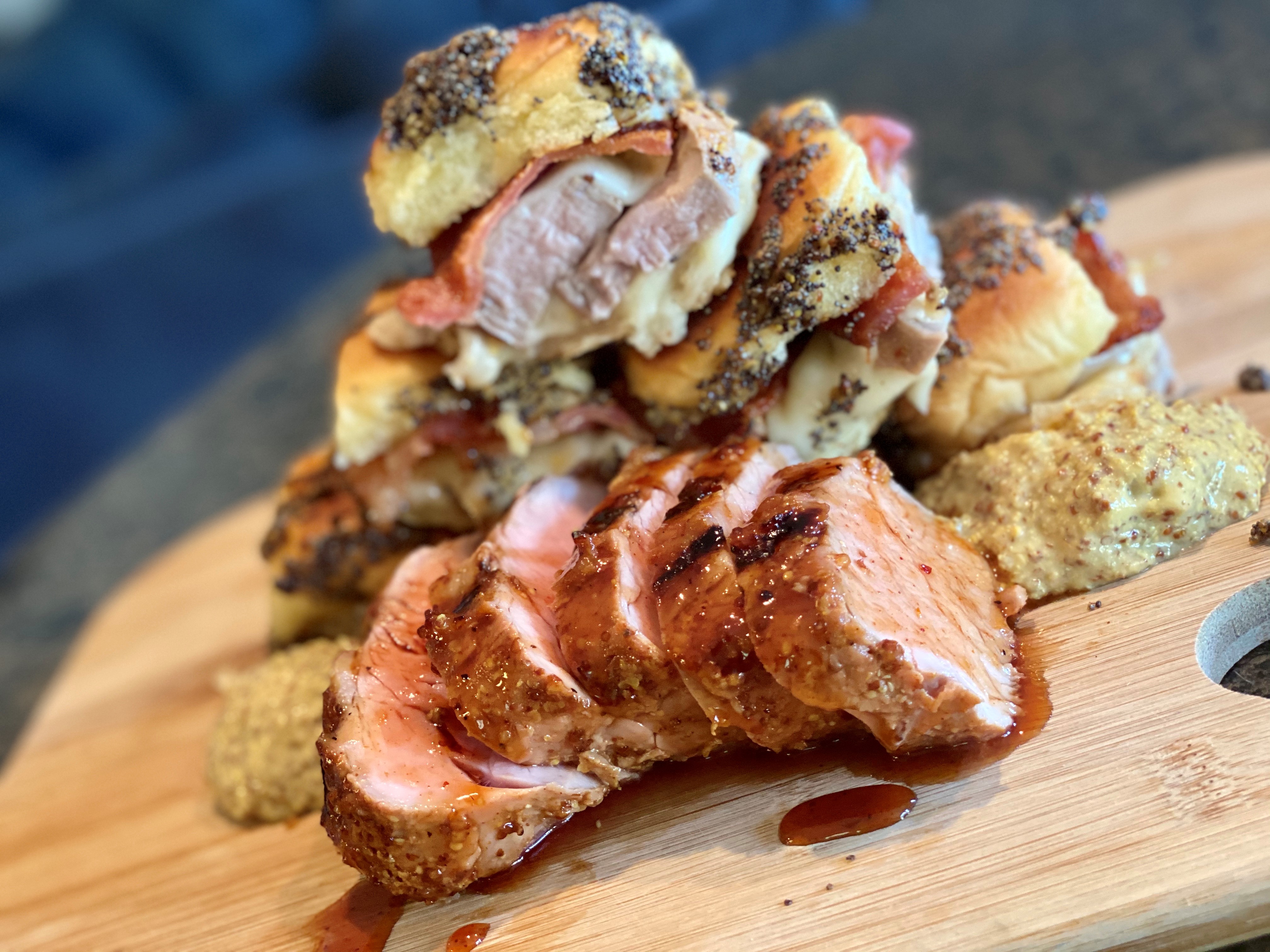 Sweet Mustard Glazed Pork Tenderloin Sliders