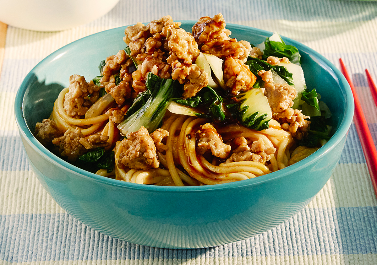 Weeknight Dan Dan Noodles with Ground Pork & Bok Choy