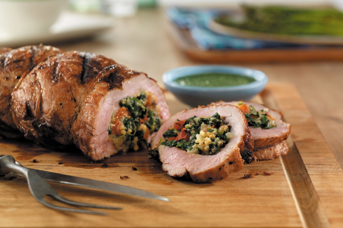 Stuffed Pork Tenderloin with Chimichurri