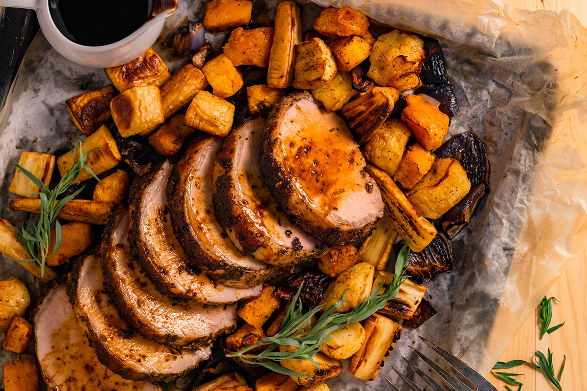 Roast Tarragon Pork and Butternut Squash