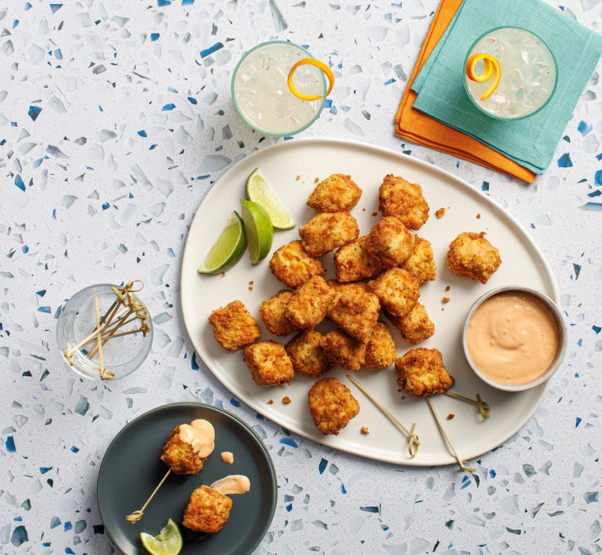 Deep-fried Pork Nuggets with Spicy Chipotle Dipping Sauce