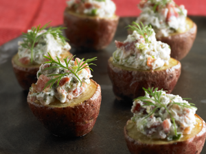 Roasted Potatoes with Bacon and Goat Cheese