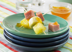 Peachy Ham Kabobs